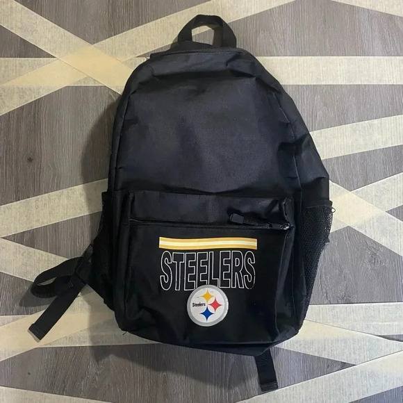 NFL Pittsburgh Steelers BackPack Book Bag Black/Yellow/White - Picture 1 of 3